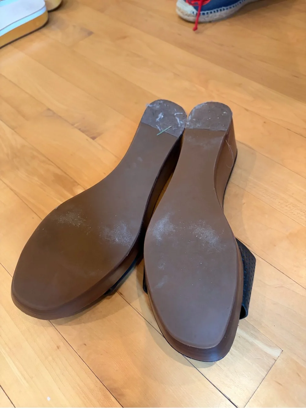 Tory Burch Black Perforated Leather Slide Mules